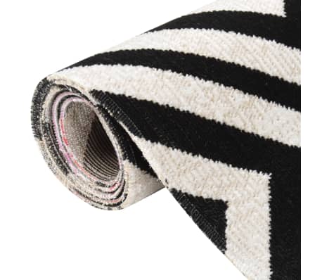 vidaXL fekete-bézs színű lapos szövésű kültéri szőnyeg 80 x 250 cm