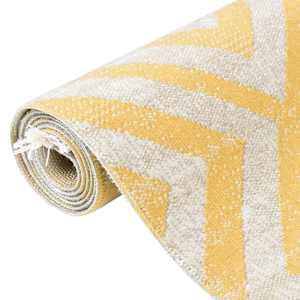 vidaXL Tapete de exterior tecelagem lisa 80x250 cm amarelo e bege