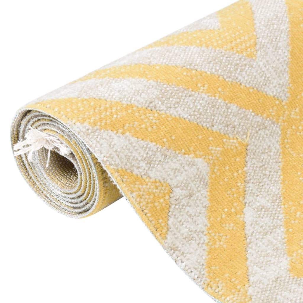 

vidaXL Buitenkleed platgeweven 115x170 cm geel en beige