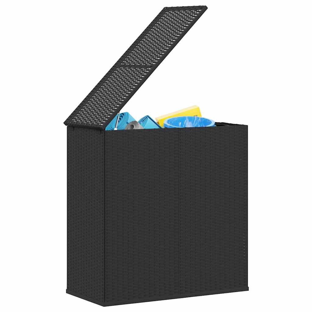 vidaXL Vrtna škatla za blazine PE ratan 100x49x103,5 cm črna - slika 7