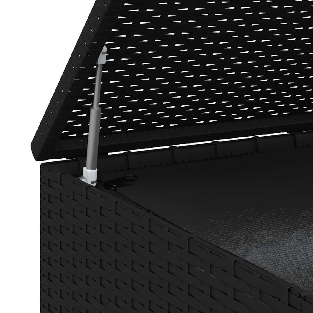 vidaXL Vrtna škatla za blazine PE ratan 100x49x103,5 cm črna - slika 8