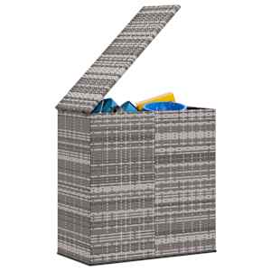Zahradní úložný box PE ratan 100 x 49 x 103,5 cm šedý - obrázek 7