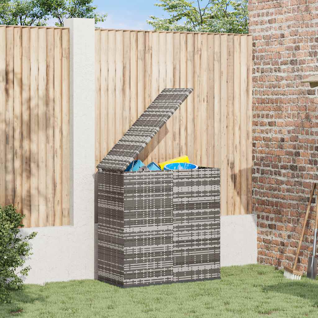 vidaXL Garten-Kissenbox PE Rattan 100x49x103,5 cm Grau