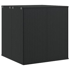 vidaXL aia hoiukast, PE rotang, 100x97,5x104 cm, must