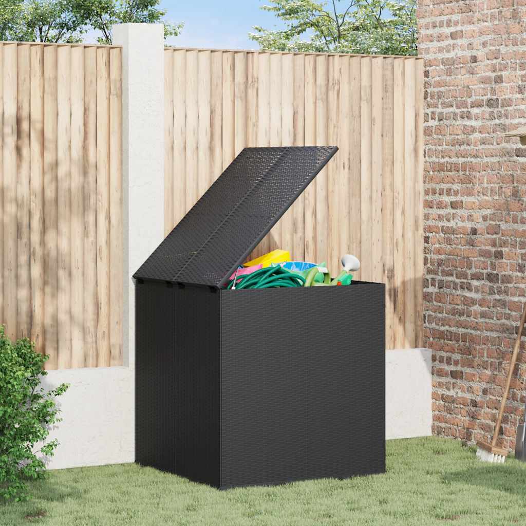 vidaXL Garten-Kissenbox PE Rattan 100x97,5x104 cm Schwarz