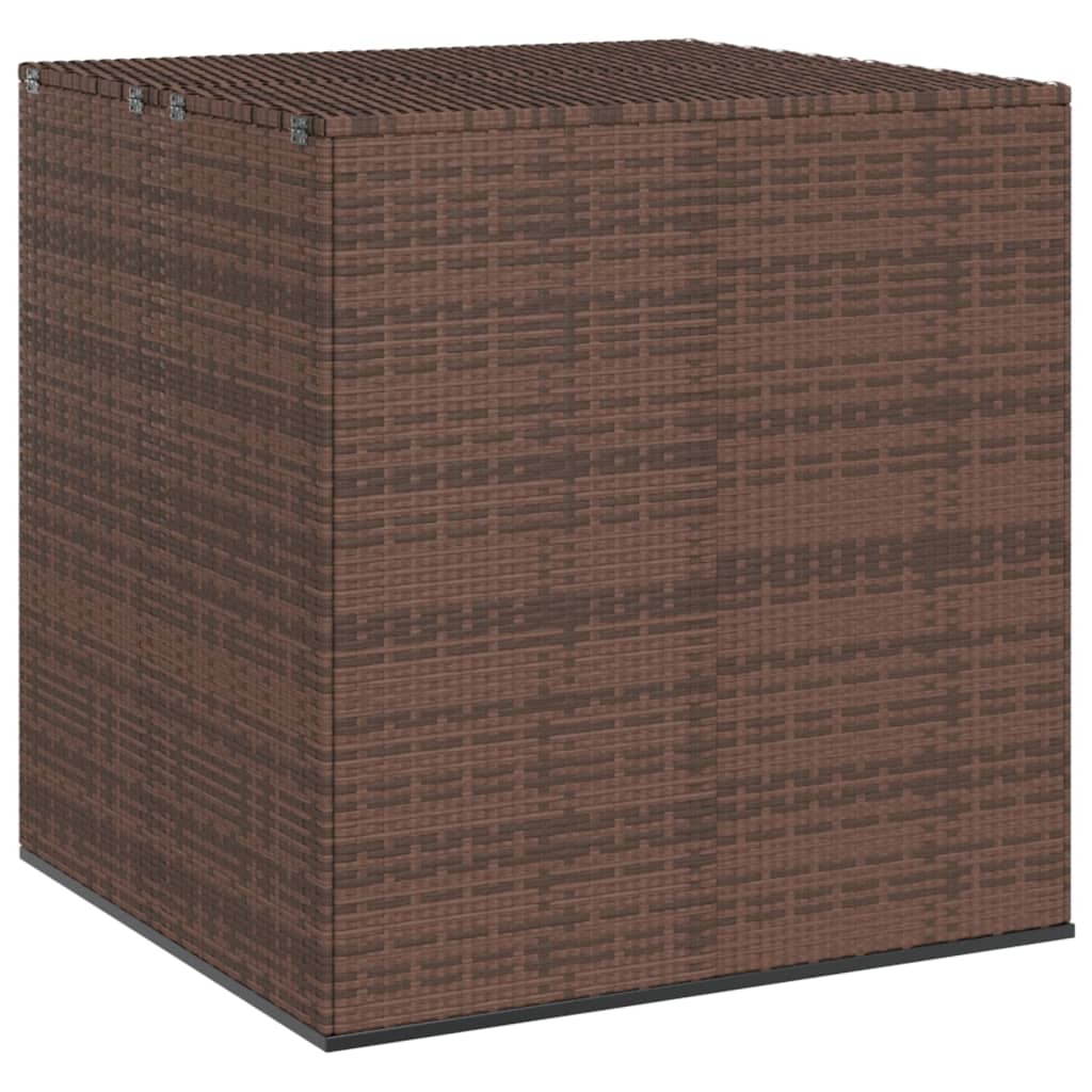 Barna polyrattan kerti párnatartó doboz 100 x 97,5 x 104 cm 