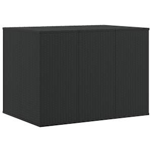 vidaXL aia hoiukast, PE rotang, 145x100x103 cm, must