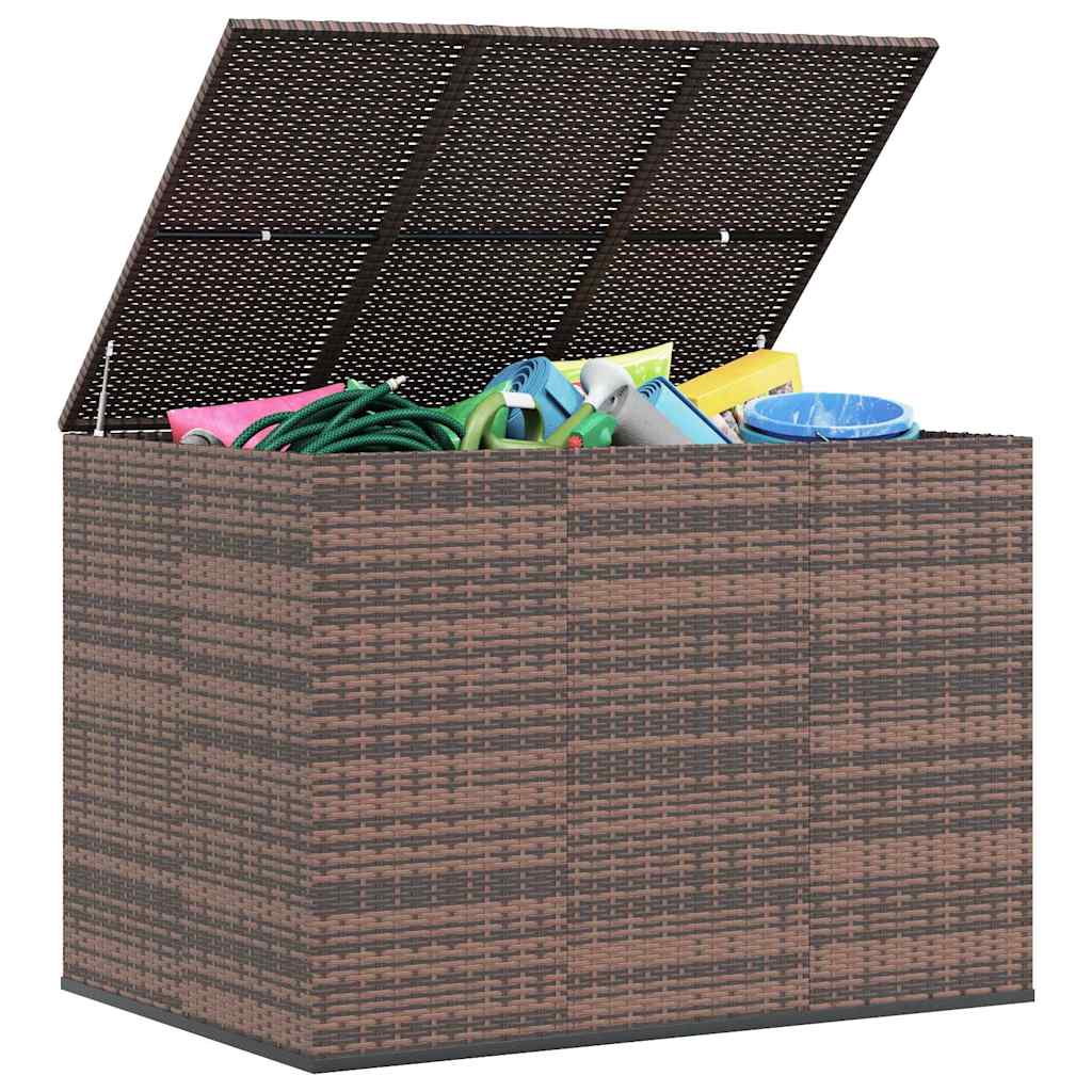 Zahradní úložný box PE ratan 145 x 100 x 103 cm hnědý 317230