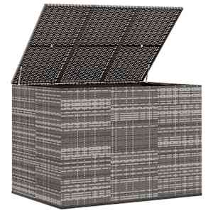 Zahradní úložný box PE ratan 145 x 100 x 103 cm šedý - obrázek 4