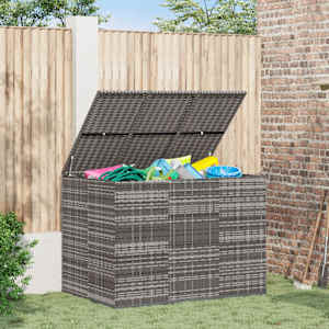 Zahradní úložný box PE ratan 145 x 100 x 103 cm šedý - obrázek 1