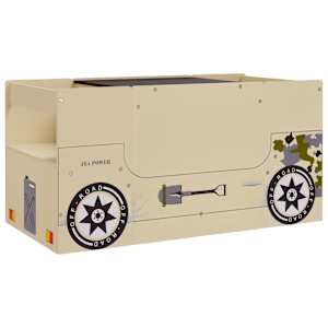 vidaXL 3-delige Kindertafel- en stoelenset off-road-auto-ontwerp MDF