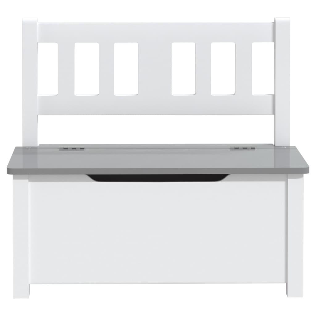 Petrashop  Dětská úložná lavice bílá a šedá 60 x 30 x 55 cm MDF