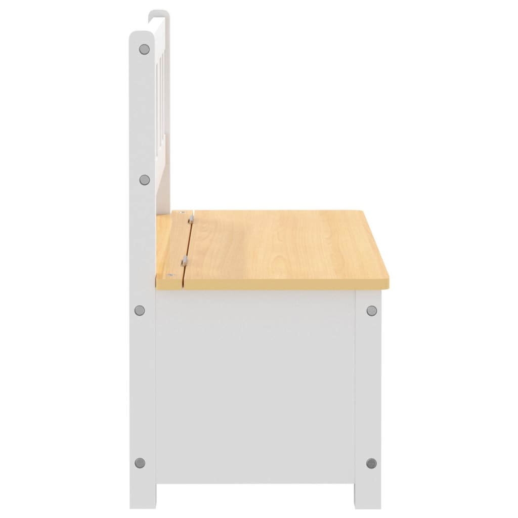 vidaXL Mesa y silla infantil 3 pzas MDF blanco y beige