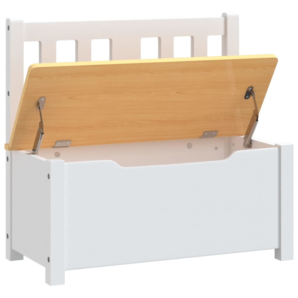 Dětská úložná lavice bílá a béžová 60 x 30 x 55 cm MDF