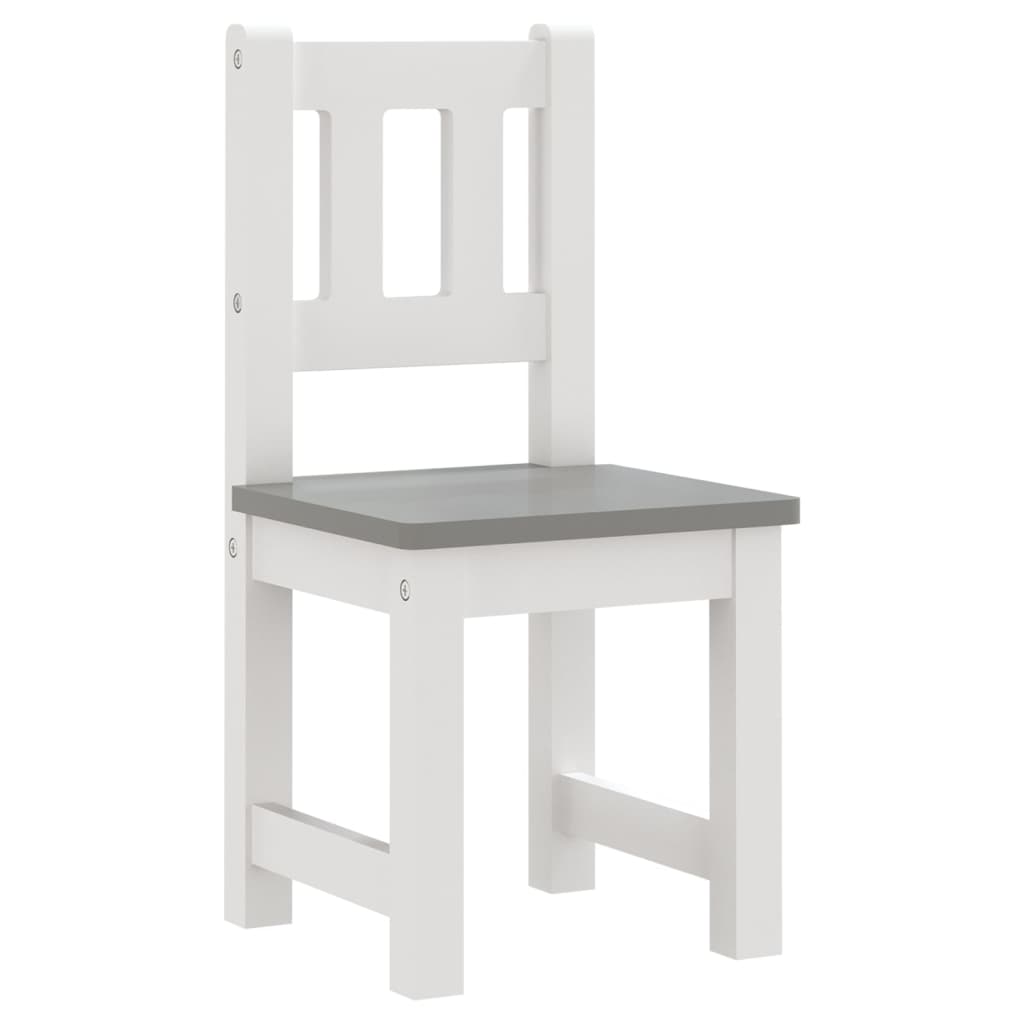 Petrashop  3dílná sada dětského stolu a židlí bílá a šedá MDF