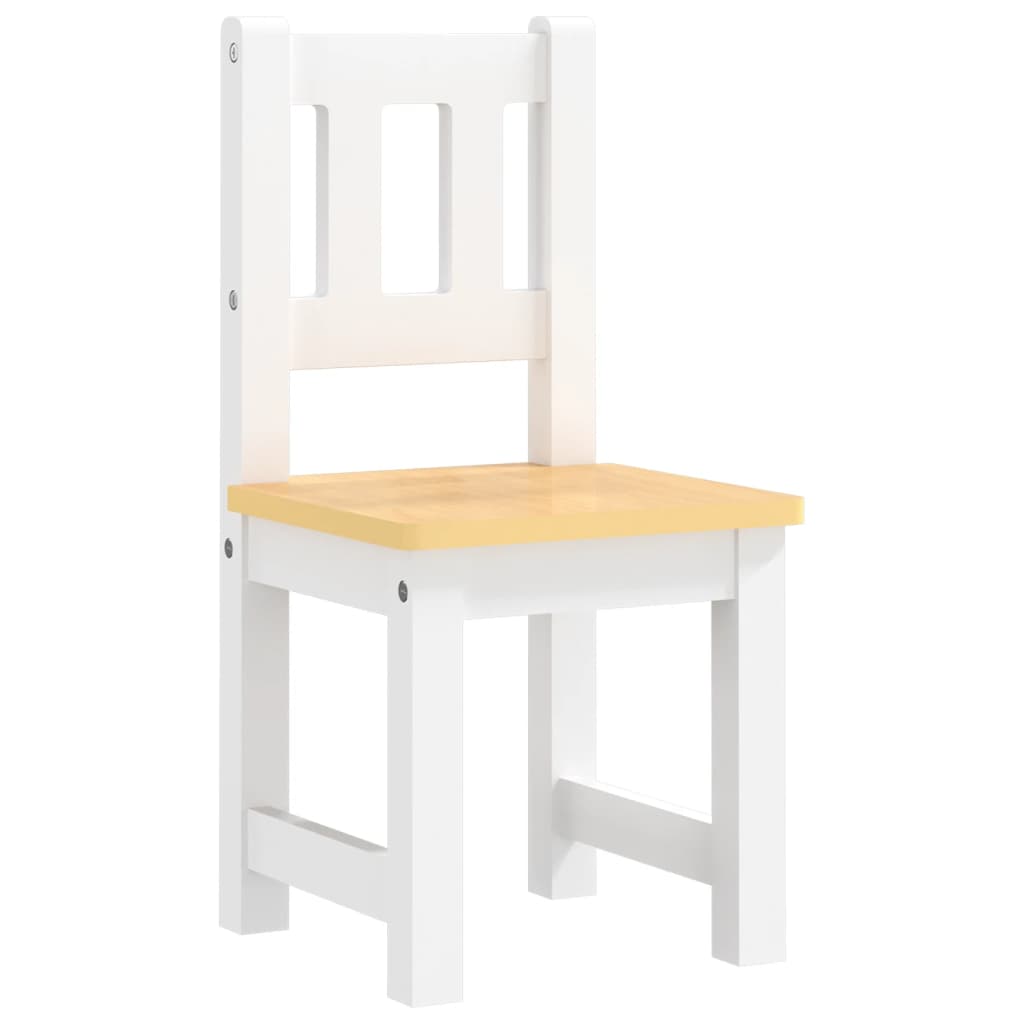 Petrashop  4dílná sada dětského stolu a židlí bílá a béžová MDF