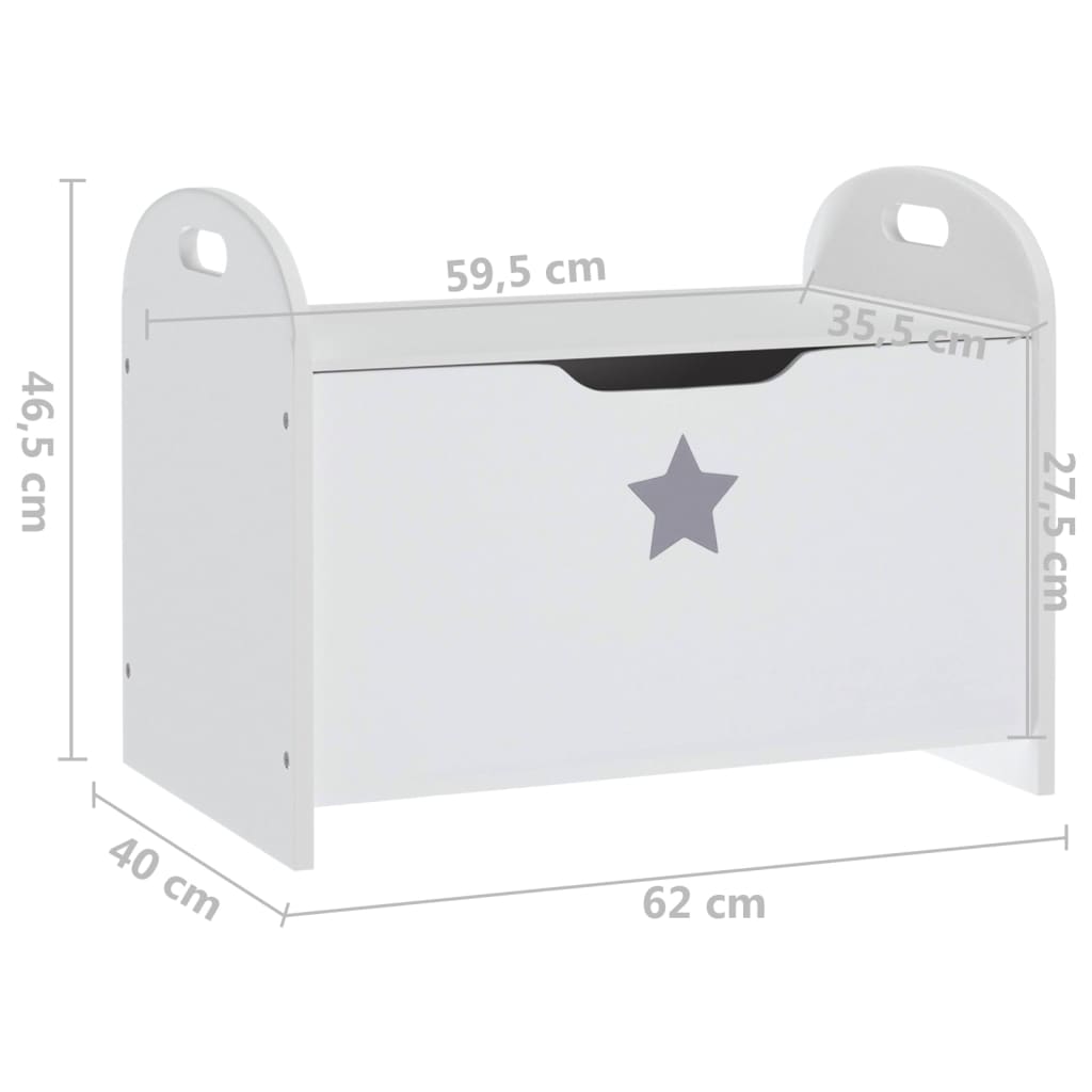 Children Storage Bench White 62x40x46.5 Cm MDF VidaXL 18 width=274