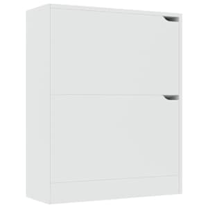 vidaXL Παπουτσοθήκη με 2 Πόρτες Λευκή 59 x 24 x 74 εκ. από Μοριοσανίδα