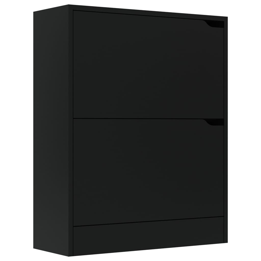 vidaXL Schoenenkast met 2 deuren 59x24x74 cm spaanplaat zwart