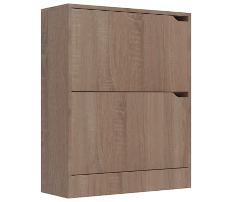 vidaXL Schoenenkast 2 deuren 59x24x74 cm spaanplaat sonoma eikenkleur