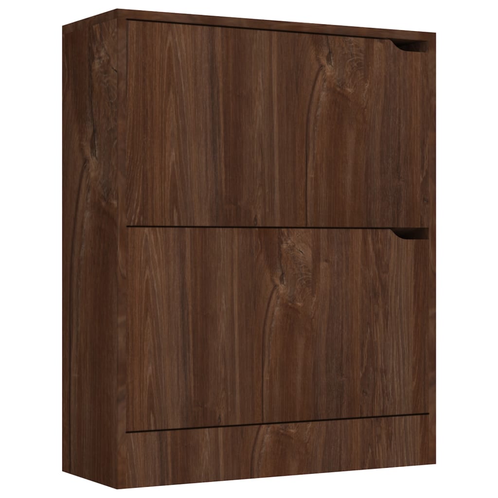 vidaXL Shoe Cabinet with 2 Doors Brown Oak 59x24x74 cm Engineered Wood