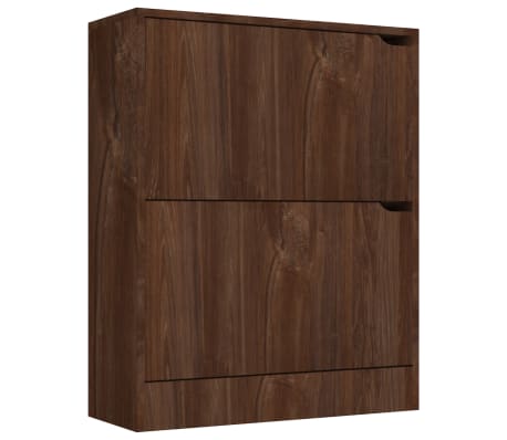 vidaXL Shoe Cabinet with 2 Doors Brown Oak 59x24x74 cm Engineered Wood