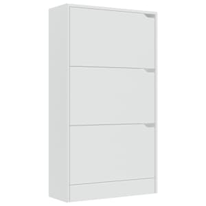 vidaXL Spintelė batams su 3 durelėmis, balta, 59x24x105cm, MDP