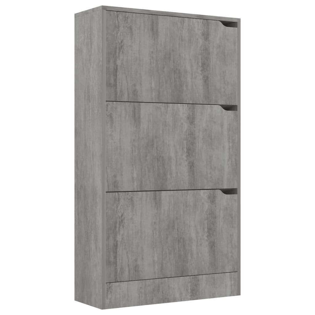 

vidaXL Schoenenkast met 3 deuren 59x24x105 cm spaanplaat betongrijs