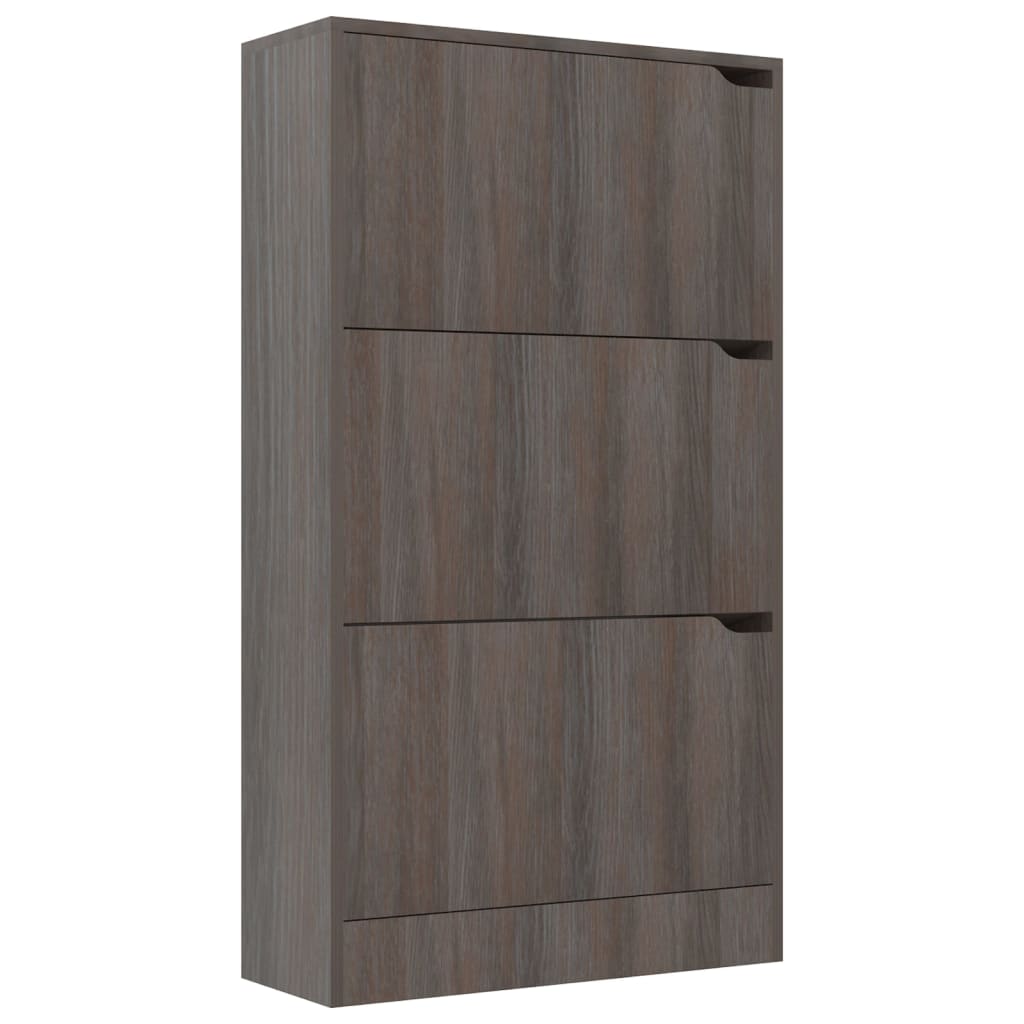 vidaXL Zapatero 3 puertas madera ingeniería gris Sonoma 59x24x105 cm