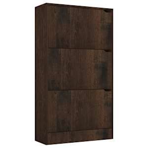 vidaXL Spintelė batams su 3 durelėm, dūminio ąžuolo, 59x24x105cm, MDP