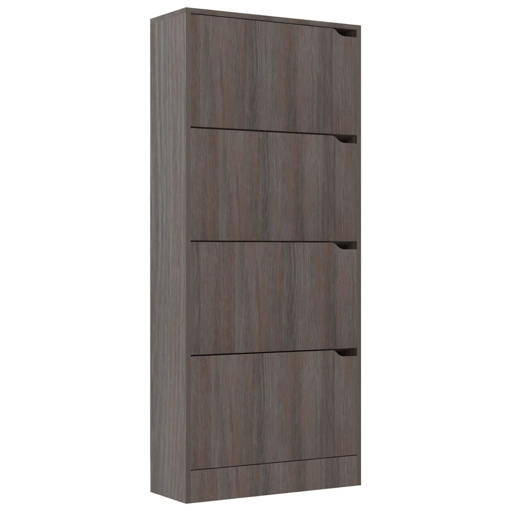 

vidaXL Schoenenkast met 4 deuren 59x24x136 cm spaanplaat grijs eiken