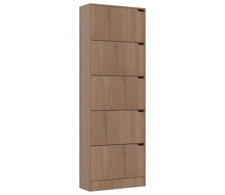 vidaXL Shoe Cabinet with 5 Doors Sonoma Oak 59x24x167cm Engineered Wood