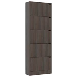vidaXL Spintelė batams su 5 durelėmis, pilka ąžuolo, 59x24x167cm, MDP