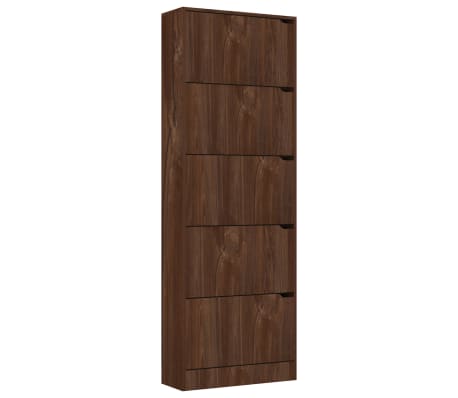 vidaXL Shoe Cabinet with 5 Doors Brown Oak 59x24x167 cm Engineered Wood