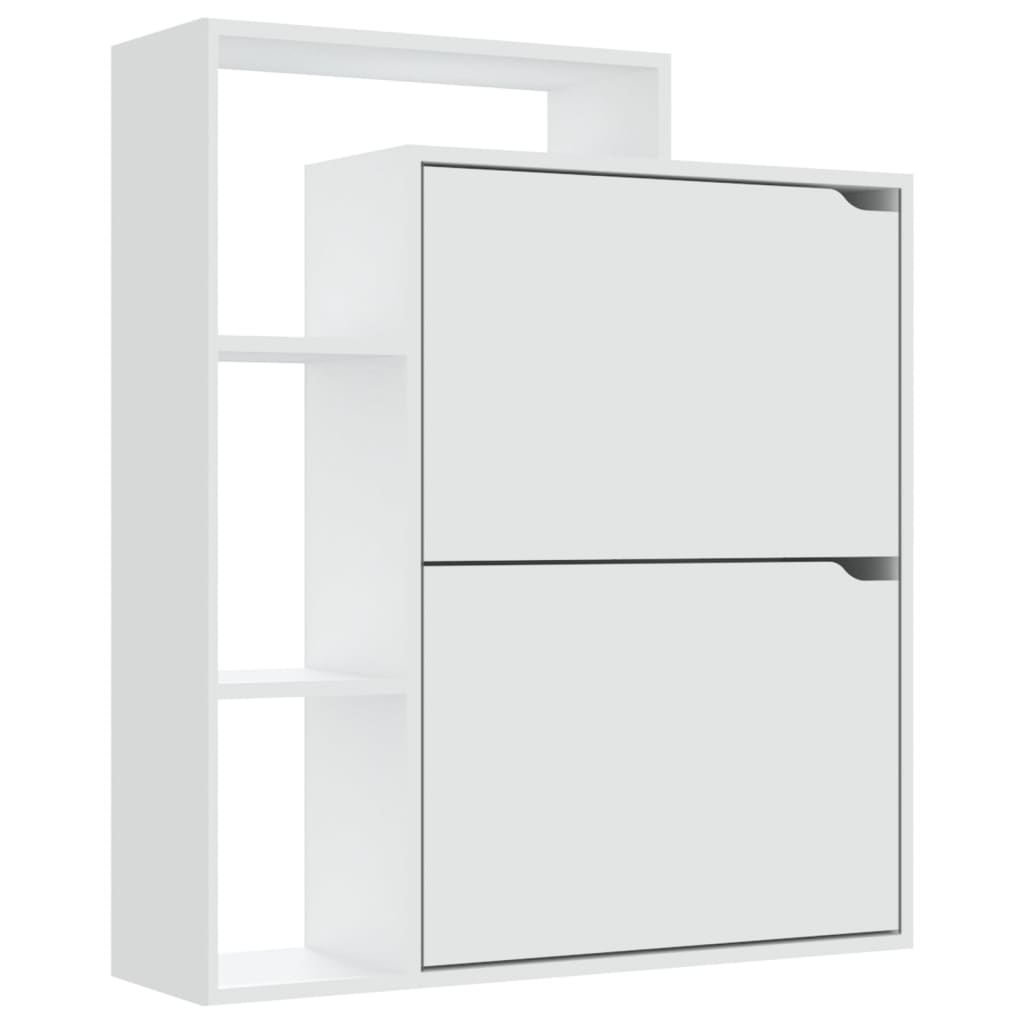 vidaXL Mueble zapatero de aglomerado blanco 79,5x24x90,5 cm