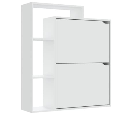 vidaXL Mueble zapatero de aglomerado blanco 79,5x24x90,5 cm