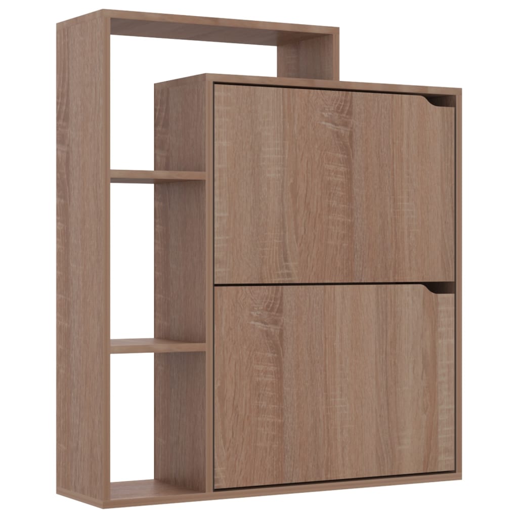 vidaXL Shoe Cabinet Sonoma Oak 79.5x24x90.5 cm Engineered Wood