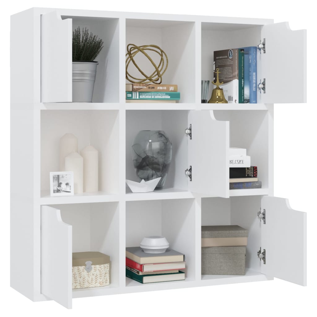 vidaXL Bookshelf White 88.5x27.5x88 cm Engineered Wood