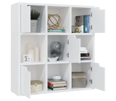 vidaXL Bookshelf White 88.5x27.5x88 cm Engineered Wood