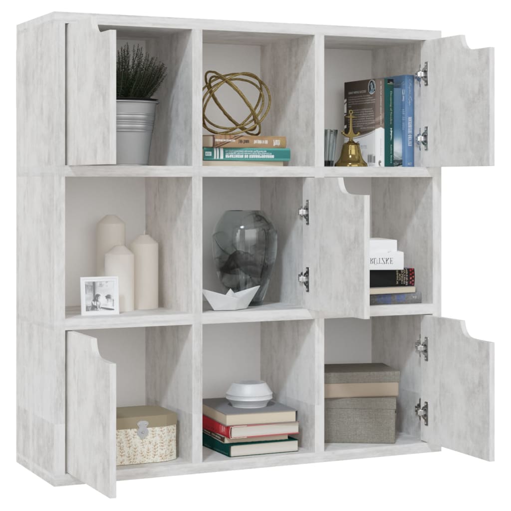 

vidaXL Boekenkast 88,5x27,5x88 cm spaanplaat betongrijs