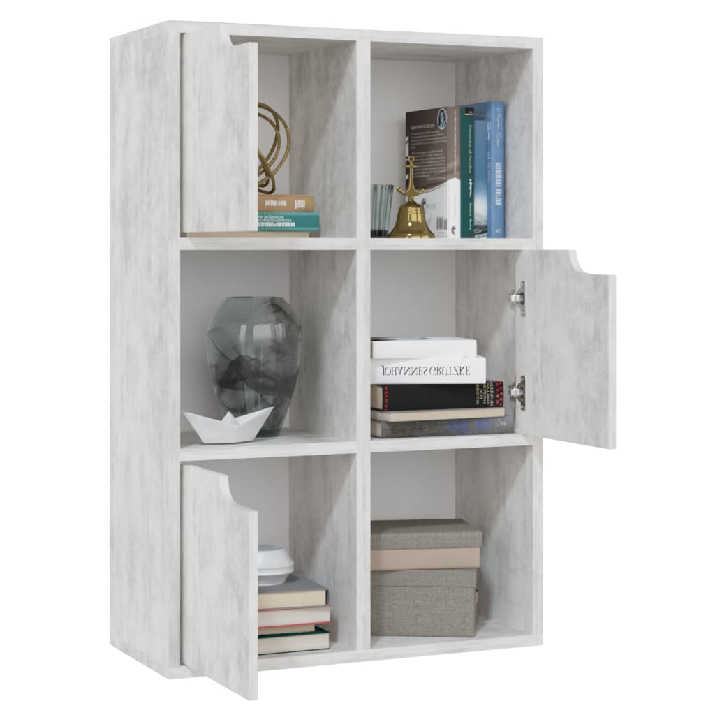 

vidaXL Boekenkast 60x27,5x88 cm spaanplaat betongrijs