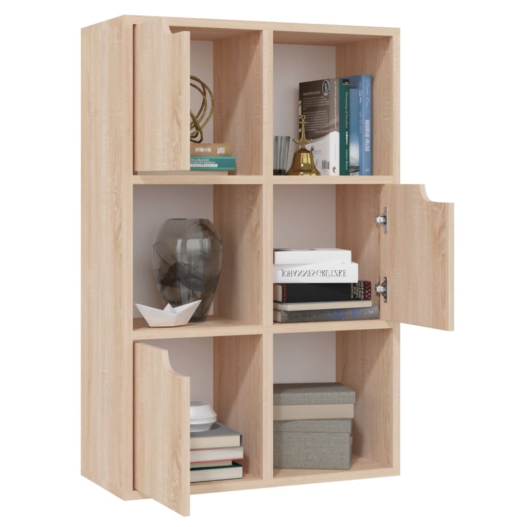 vidaXL Bookshelf Sonoma Oak 60x27.5x88 cm Engineered Wood