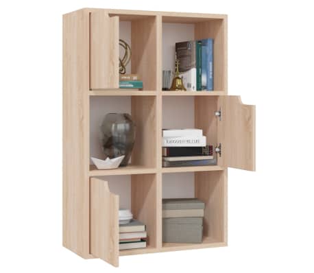 vidaXL Bookshelf Sonoma Oak 60x27.5x88 cm Engineered Wood