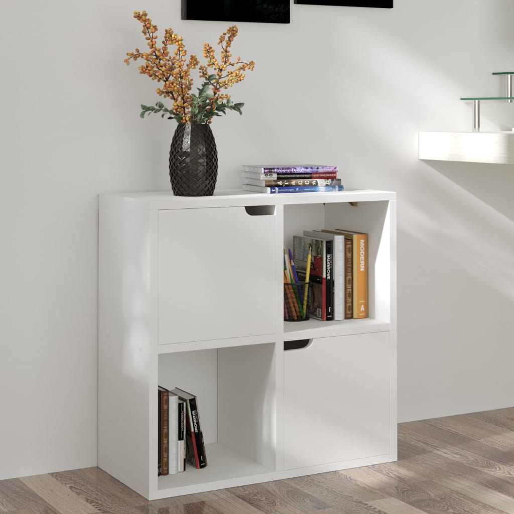 vidaXL Bibliotecă, alb, 60x27,5x59,5 cm, lemn prelucrat