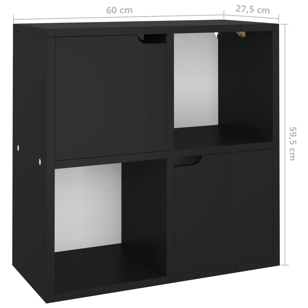 Knižnica čierna 60x27,5x59,5 cm drevotrieska