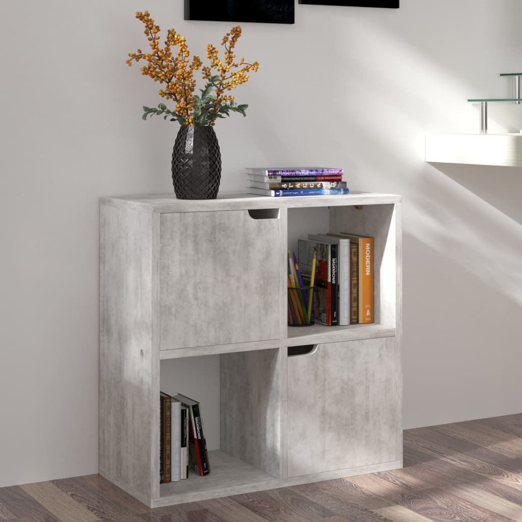 

vidaXL Boekenkast 60x27,5x59,5 cm spaanplaat betongrijs