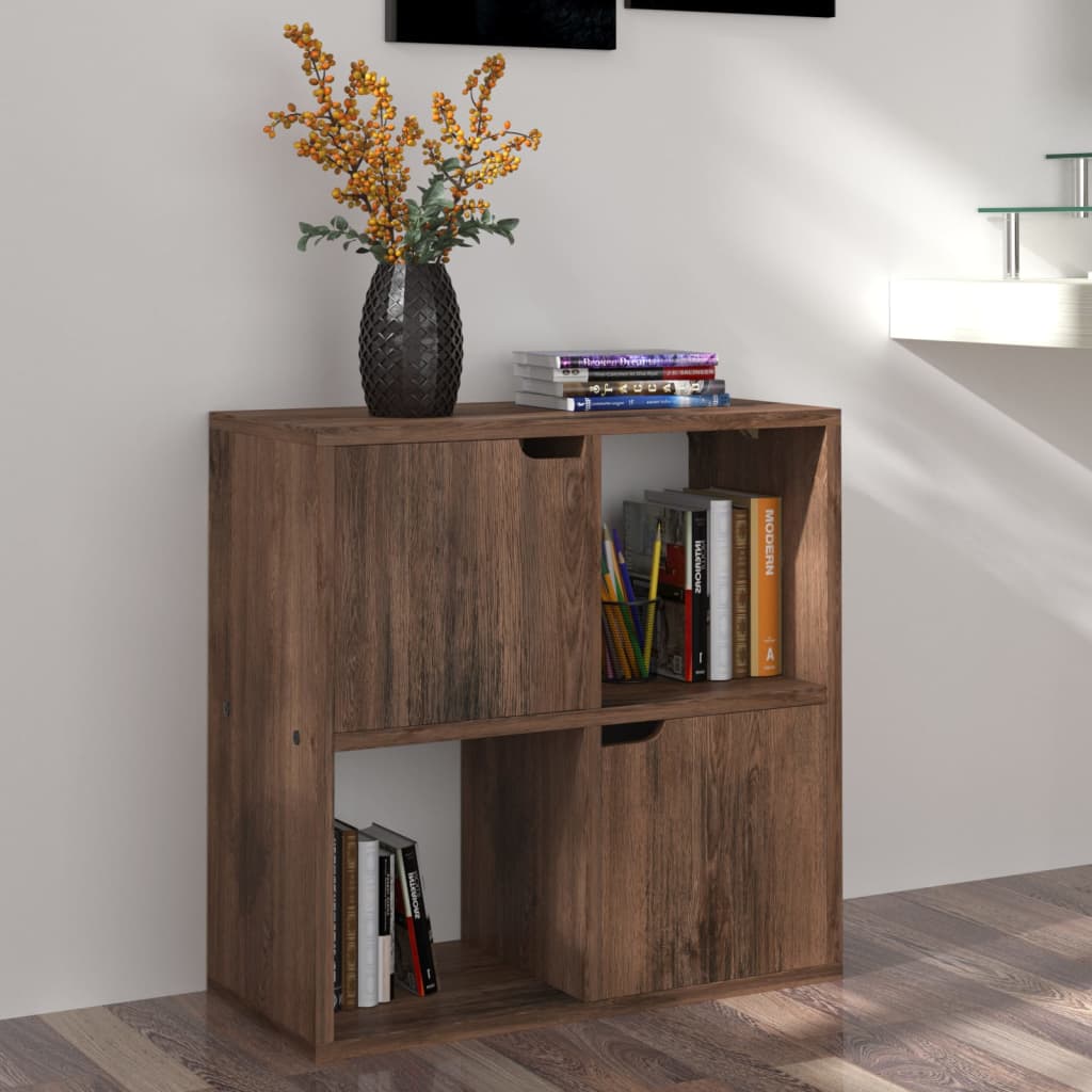 vidaXL Boekenkast 60x27,5x59,5 cm bewerkt hout gerookt eikenkleurig