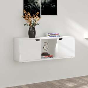 vidaXL Televizoriaus spintelė, baltos spalvos, 88,5x27,5x30,5cm, MDP