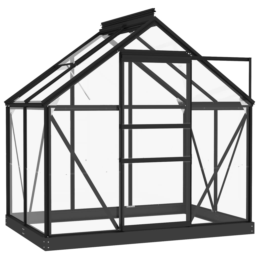 vidaXL Kweekkas 155x103x191 cm aluminium en glas antracietkleurig
