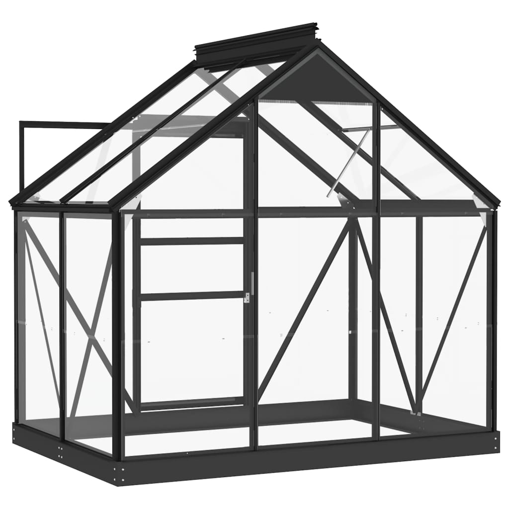 vidaXL Kweekkas 155x103x191 cm aluminium en glas antracietkleurig afbeelding